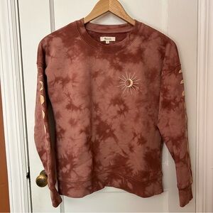 Madewell Rust Tie-Dye Crewneck Sweatshirt